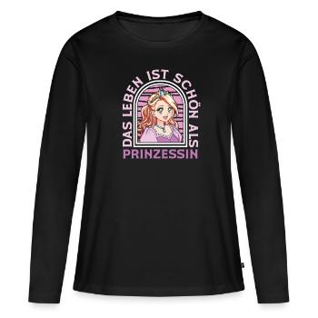 Prinzessin Fun - Frauen Premium Bio Langarmshirt - Schwarz - Vorne - Julia (174cm)