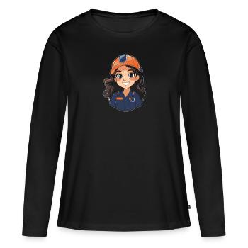 Service ambulancier paramédical - T-shirt manches longues Premium bio Femme - noir - Devant - Julia (174cm)