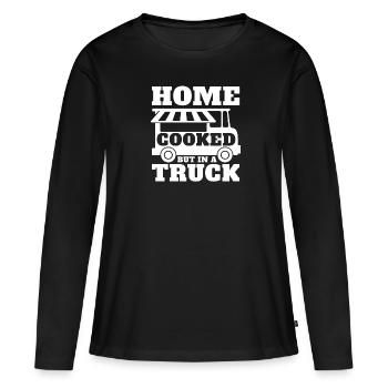 Cuisine de rue - T-shirt manches longues Premium bio Femme - noir - Devant - Julia (174cm)