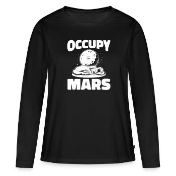 Espace, Espace, Occuper, Mars - T-shirt manches longues Premium bio Femme - noir - Devant - Julia (174cm)