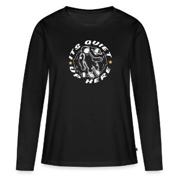 espace, espace, calme, colonisation de l’espace - T-shirt manches longues Premium bio Femme - noir - Devant - Julia (174cm)
