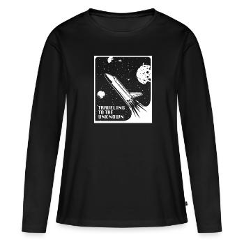 espace, espace, fusée, colonisation de l’espace - T-shirt manches longues Premium bio Femme - noir - Devant - Julia (174cm)