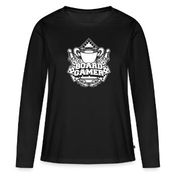 Jeu de société jeu de société - T-shirt manches longues Premium bio Femme - noir - Devant - Julia (174cm)