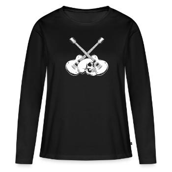 Guitare électrique Guitare électrique Skull - T-shirt manches longues Premium bio Femme - noir - Devant - Julia (174cm)