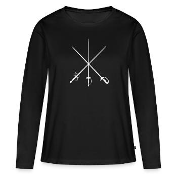 Escrime Escrimeur Sabre - T-shirt manches longues Premium bio Femme - noir - Devant - Julia (174cm)