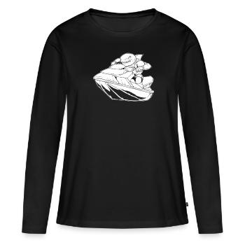Jet Ski Hai - Frauen Premium Bio Langarmshirt - Schwarz - Vorne - Julia (174cm)