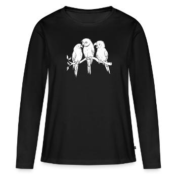 Branche de perroquet - T-shirt manches longues Premium bio Femme - noir - Devant - Julia (174cm)