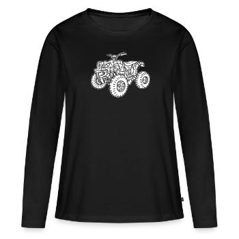 Quad - T-shirt manches longues Premium bio Femme - noir - Devant - Julia (174cm)