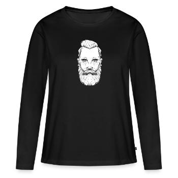 Barbe Barbe complète - T-shirt manches longues Premium bio Femme - noir - Devant - Julia (174cm)