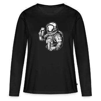 Astronaute, Astronaute, Cosmonaute - T-shirt manches longues Premium bio Femme - noir - Devant - Julia (174cm)