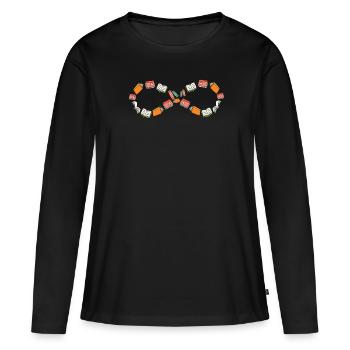 Rat de bibliothèque rat de bibliothèque infini - T-shirt manches longues Premium bio Femme - noir - Devant - Julia (174cm)
