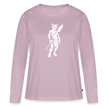Furry Fandom Fursuits Guerrier - T-shirt manches longues Premium bio Femme - rose poudré - Devant - Julia (174cm)