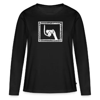 Plongeur Plongeur - T-shirt manches longues Premium bio Femme - noir - Devant - Julia (174cm)