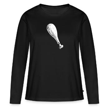 Action de grâce - T-shirt manches longues Premium bio Femme - noir - Devant - Julia (174cm)