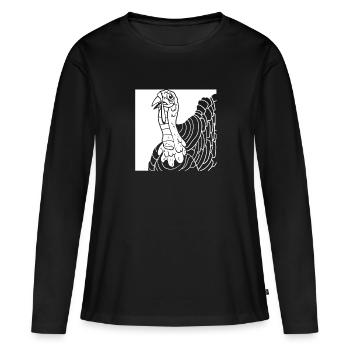 Trèfle de Thanksgiving - T-shirt manches longues Premium bio Femme - noir - Devant - Julia (174cm)