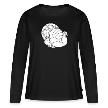 Action de grâce - T-shirt manches longues Premium bio Femme - noir - Devant - Julia (174cm)