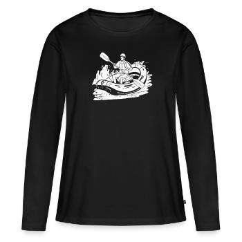 Rafting - T-shirt manches longues Premium bio Femme - noir - Devant - Julia (174cm)