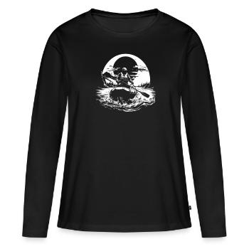 Rafting - T-shirt manches longues Premium bio Femme - noir - Devant - Julia (174cm)