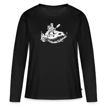 Rafting - T-shirt manches longues Premium bio Femme - noir - Devant - Julia (174cm)