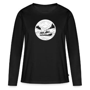rafting - T-shirt manches longues Premium bio Femme - noir - Devant - Julia (174cm)