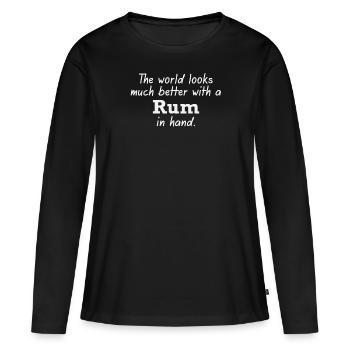 Du clair de lune pour un monde meilleur - T-shirt manches longues Premium bio Femme - noir - Devant - Julia (174cm)