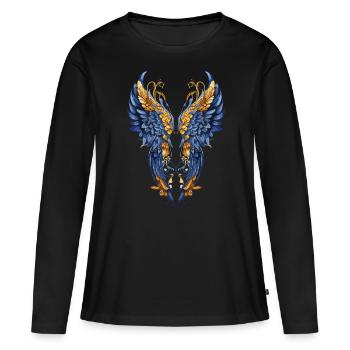 Ukraine Angel Wings Slava Ukraini - Women's Premium Organic Long Sleeve Shirt - black - Front - Julia (174cm)