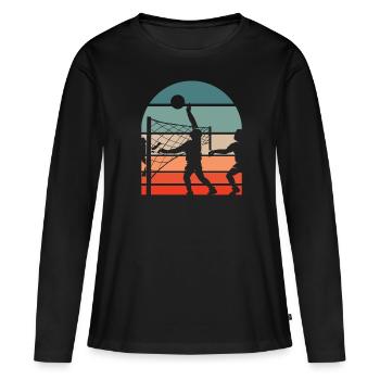 Volley-ball Volley-ball - T-shirt manches longues Premium bio Femme - noir - Devant - Julia (174cm)