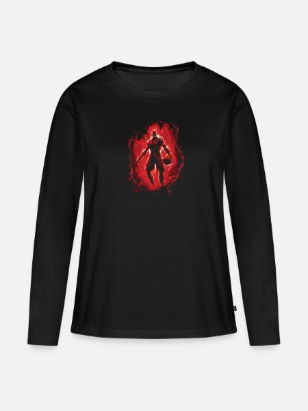 De Speler van het basketbalbasketbal - Vrouwen Premium Bio shirt met lange mouwen - zwart