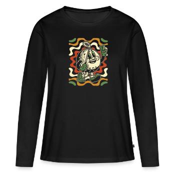 Golf Golfer Golfen - Frauen Premium Bio Langarmshirt - Schwarz - Vorne - Julia (174cm)