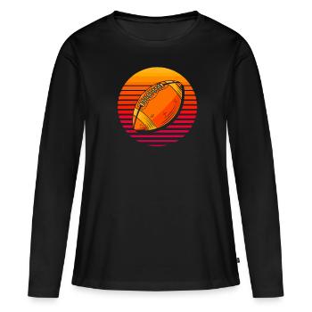 Football américain - T-shirt manches longues Premium bio Femme - noir - Devant - Julia (174cm)