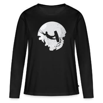 Kitesurfer Kitesurf Kitesurf Kitesurf Lune - T-shirt manches longues Premium bio Femme - noir - Devant - Julia (174cm)