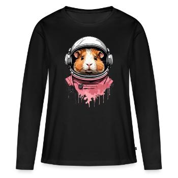 cobaye, astronaute, espace, technologie spatiale - T-shirt manches longues Premium bio Femme - noir - Devant - Julia (174cm)