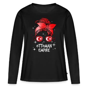 Empire ottoman - T-shirt manches longues Premium bio Femme - noir - Devant - Julia (174cm)