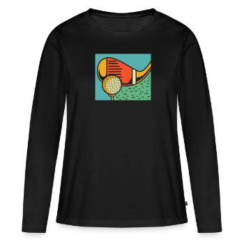 Golf Golfer Golfen - Frauen Premium Bio Langarmshirt - Schwarz - Vorne - Julia (174cm)