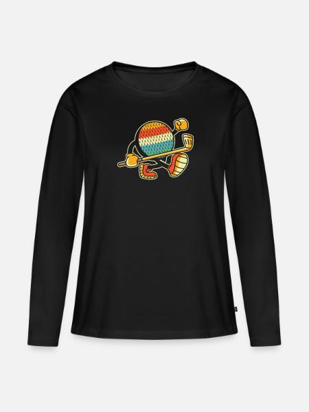 Golf Golfer Golfen - Frauen Premium Bio Langarmshirt - Schwarz