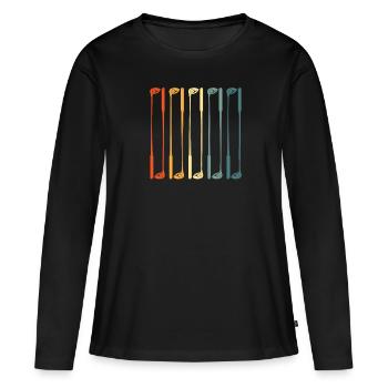 Golf Golfer Golfen - Frauen Premium Bio Langarmshirt - Schwarz - Vorne - Julia (174cm)