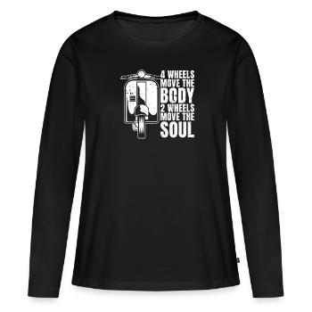 Motorroller - Frauen Premium Bio Langarmshirt - Schwarz - Vorne - Julia (174cm)
