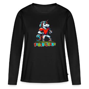 Football américain Licorne Footballcorn - T-shirt manches longues Premium bio Femme - noir - Devant - Julia (174cm)