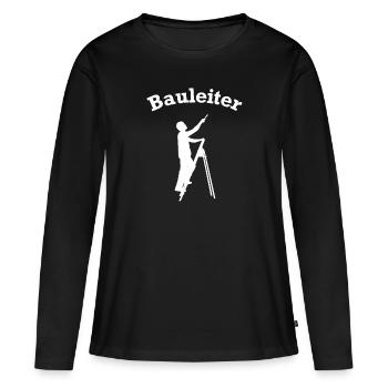 Chef de chantier Escabeau Chantier de construction Chef de chantier - T-shirt manches longues Premium bio Femme - noir - Devant - Julia (174cm)