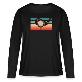 Golf Golfer Golfen - Frauen Premium Bio Langarmshirt - Schwarz - Vorne - Julia (174cm)
