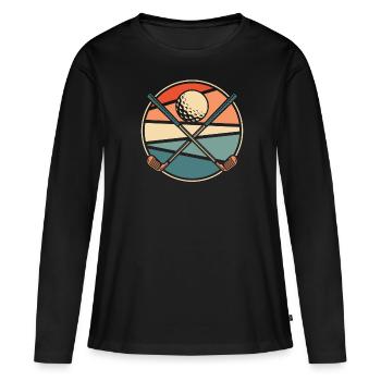 Golf Golfer Golfen - Frauen Premium Bio Langarmshirt - Schwarz - Vorne - Julia (174cm)