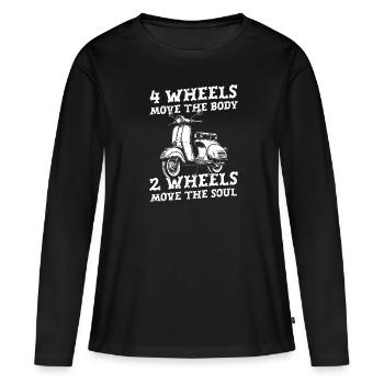 Motorroller - Frauen Premium Bio Langarmshirt - Schwarz - Vorne - Julia (174cm)