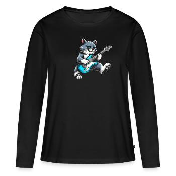 Guitare électrique Guitare électrique - T-shirt manches longues Premium bio Femme - noir - Devant - Julia (174cm)