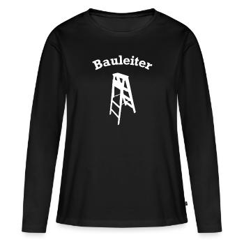 Chef de chantier Escabeau Chantier de construction Chef de chantier - T-shirt manches longues Premium bio Femme - noir - Devant - Julia (174cm)