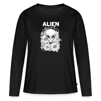 Alien Außerirdischer Alien Girl - T-shirt manches longues Premium bio Femme - noir - Devant - Julia (174cm)