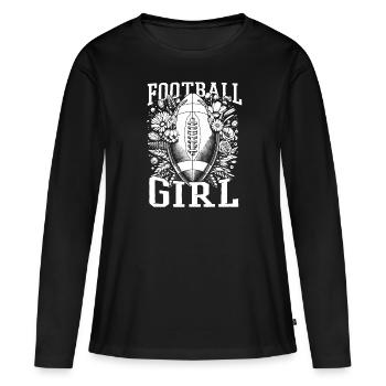 Football Américain Football Fille - T-shirt manches longues Premium bio Femme - noir - Devant - Julia (174cm)