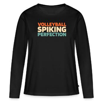 Volley-ball Volley-ball - T-shirt manches longues Premium bio Femme - noir - Devant - Julia (174cm)