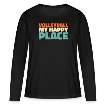 Volley-ball Volley-ball - T-shirt manches longues Premium bio Femme - noir - Devant - Julia (174cm)