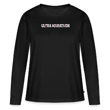 Ultramarathon ECG Heartbeat - Women's Premium Organic Long Sleeve Shirt - black - Front - Julia (174cm)