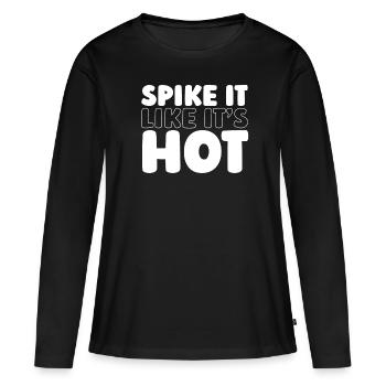 Volley-ball Volley-ball - T-shirt manches longues Premium bio Femme - noir - Devant - Julia (174cm)